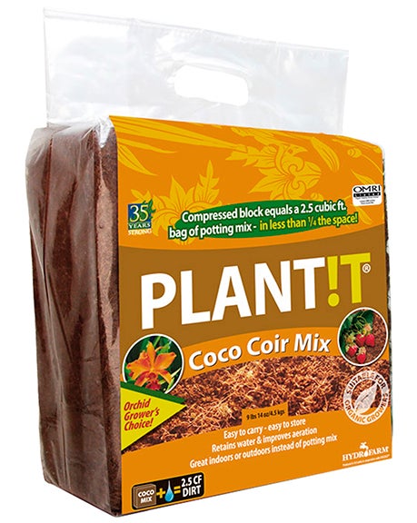 Hydrofarm Coco Coir Mix - 2.5 Cu. Ft. Block | Cloud-Hidden Plants